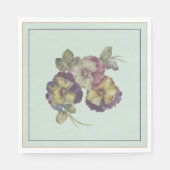 Met de hand beschilderde viooltjes-lunchservetten  servet (Voorkant)