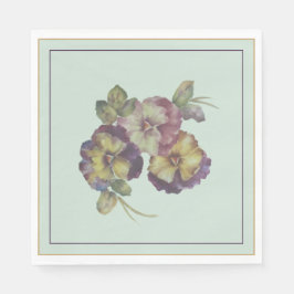 Met de hand beschilderde viooltjes-lunchservetten  servet