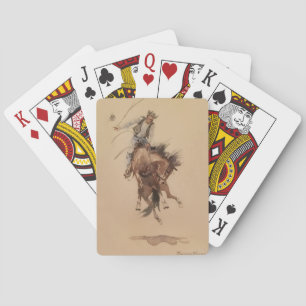 Met de hand een Bronc geselen door Edward Borein Pokerkaarten