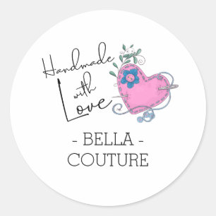 Met de Hand en met Liefde Geborduurd Landelijk Har Ronde Sticker