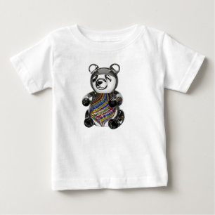 Met de hand geblazen glazen panda met kronkels