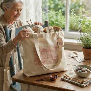 Met de hand geborduurde boodschappentas grote tote bag