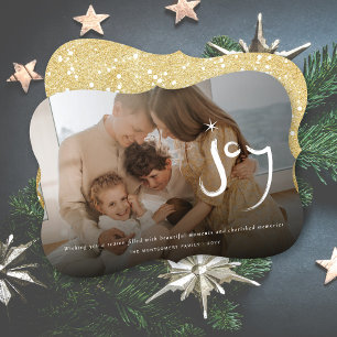 Met de Hand Geborstelde Kerstster Calligrafie Foto Feestdagenkaart