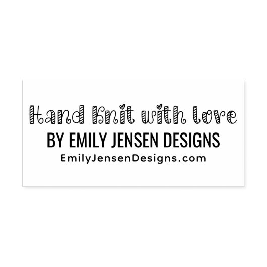 Met de Hand Gebreid met Liefde #1 Bedrijfsnaam Web Zelfinktende Stempel (Design)