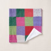 met de hand gebreide kleurrijke patches : leuk bad handdoek (Wasdoekje)