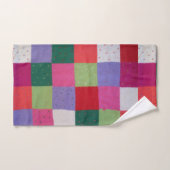 met de hand gebreide kleurrijke patches : leuk bad handdoek (Handdoek)