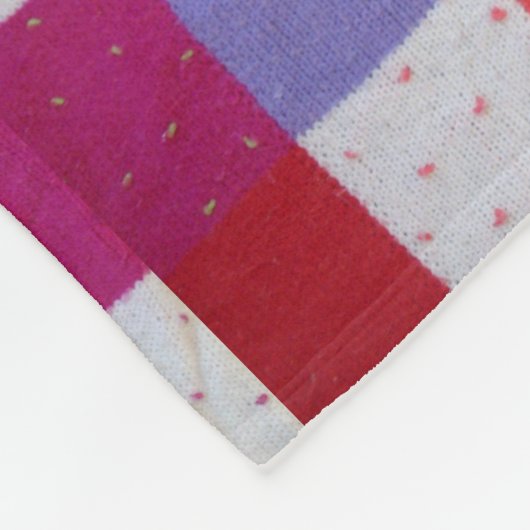 met de hand gebreide kleurrijke patchwerkvierkantj fleece deken (Hoek)