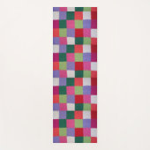 met de hand gebreide kleurrijke patchwerkvierkantj yogamat (Voorkant)