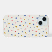Met de hand gegooide driehoekpatroon iPhone 15 case (Achterkant horizontaal)