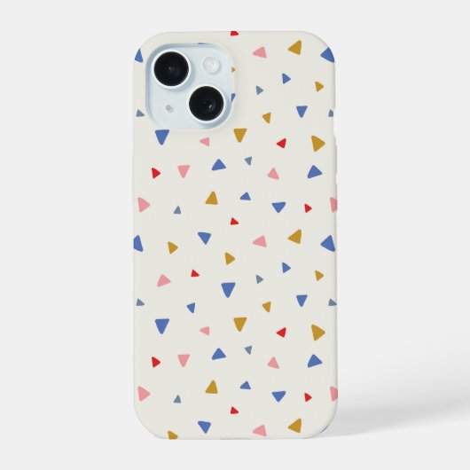 Met de hand gegooide driehoekpatroon iPhone 15 case (Achterkant)