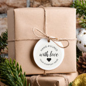 "Met de Hand Gegoten" Kaars met Liefde Ronde Sticker