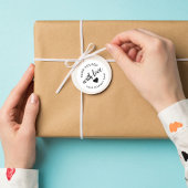 "Met de Hand Gegoten" Kaars met Liefde  Ronde Sticker