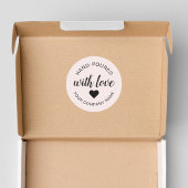 "Met de Hand Gegoten" Kaars met Liefde  Ronde Sticker