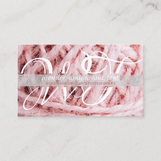 Met de hand gehakte hagel amigurumi brei visitekaartje (Voorkant)