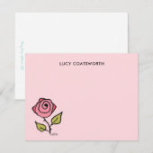  met de hand geïllustreerd Boho zacht Roos roze Notitiekaartje (Voorkant / Achterkant)