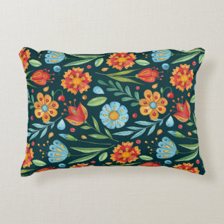 Met de hand geïllustreerd Waterverf bloemenpatroon Accent Kussen