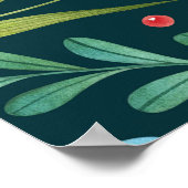 Met de hand geïllustreerd Waterverf bloemenpatroon Poster (Hoek)