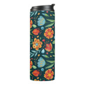 Met de hand geïllustreerd Waterverf bloemenpatroon Thermosbeker (Gedraaid links)