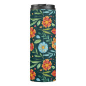 Met de hand geïllustreerd Waterverf bloemenpatroon Thermosbeker (Achterkant)