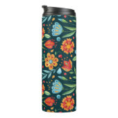 Met de hand geïllustreerd Waterverf bloemenpatroon Thermosbeker (Geroteerd rechts)