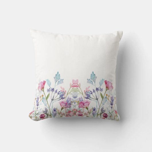 Met de hand geïllustreerde bloemen kussen (Voorkant)