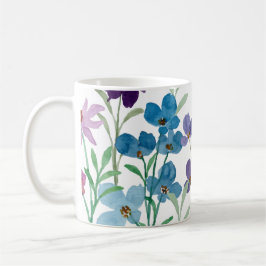 Met de hand geïllustreerde bloemenprint koffiemok