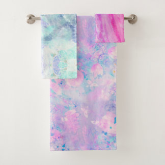 Met de hand geïllustreerde bloemenprint wasbadhand bad handdoek