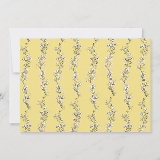 Met de hand geïllustreerde florale multi-foto afst aankondiging (Achterkant)