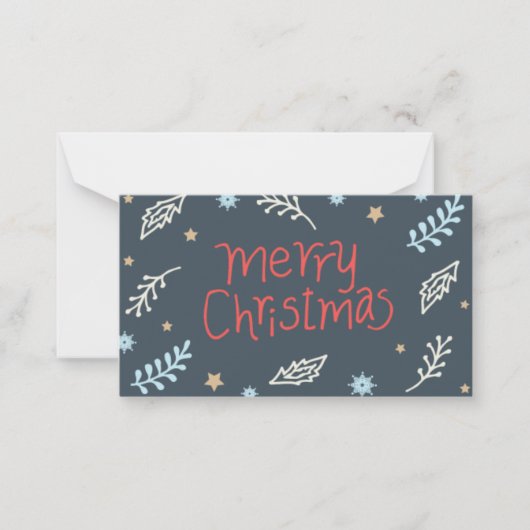 Met de hand geïllustreerde kerstkaart notitiekaartje (Voorkant)