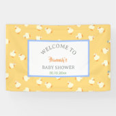 Met de hand geïllustreerde leuke eenden gele baby spandoek (Horizontaal)