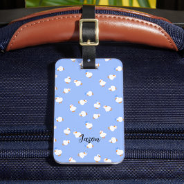 Met de hand geïllustreerde leuke Kawaii-eenden in  Bagagelabel