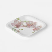 met de hand geillustreerde orchidee papieren bordje (Gebogen)