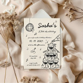 Met de hand geïllustreerde Retro Champagne Tower V Kaart