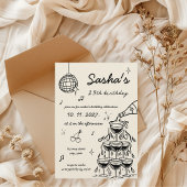 Met de hand geïllustreerde Retro Champagne Tower V Kaart