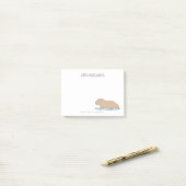 met de hand geillustreerde Schattigee Capybara-reg Post-it® Notes (Op bureau)