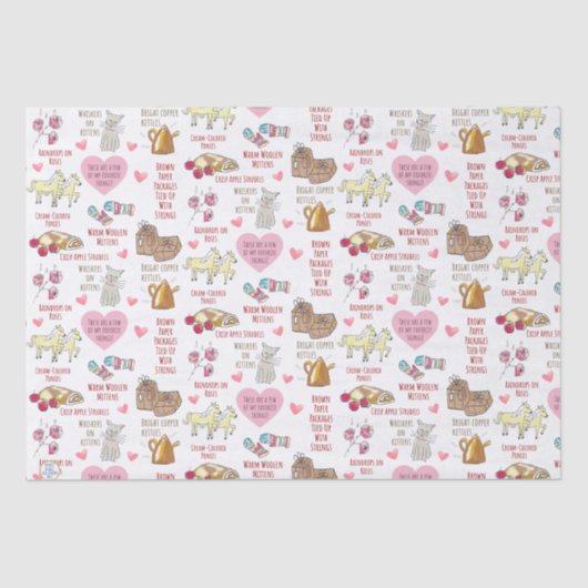 Met de hand geïllustreerde Valentijnsdag Mijn favo Tissuepapier (Voorkant)