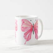 Met de hand geïllustreerde vlinderprint koffiemok (Voorkant rechts)