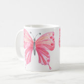 Met de hand geïllustreerde vlinderprint koffiemok (Voorkant links)