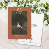 Met de hand gekartelde Eenvoudige Foto Terracotta Bedankkaart