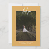 Met de hand gekartelde Eenvoudige Fotomosterd Geel Bedankkaart (Voorkant)