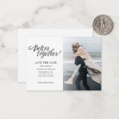 Met de hand-gekartelde Moderne Berichten van de Fo Notitiekaartje (Voorkant / Achterkant in situ)