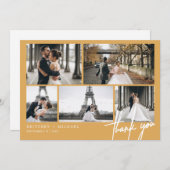 Met de hand gekartelde Moderne Foto Collage Mustar Bedankkaart (Voorkant / Achterkant)