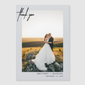 Met de hand gekartelde Moderne Foto Grijs Dank u