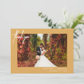 Met de hand gekartelde Moderne Foto Mustard Yellow Bedankkaart (Staand voorkant)