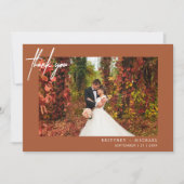 Met de hand gekartelde Moderne Foto Terracotta Bedankkaart (Voorkant)