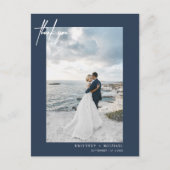 Met de hand gekartelde Simple Dusty Navy Blue Hart Briefkaart (Voorkant)