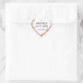 Met de Hand Gemaakt Bloemhartkrans Naam Hart Sticker (Tas)