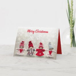 Met de hand gemaakt brei de Kerstkaart van de Feestdagen Kaart