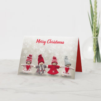 Met de hand gemaakt brei de Kerstkaart van de Feestdagen Kaart