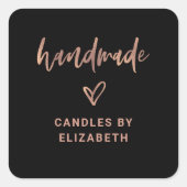 met de hand gemaakt | Casual Script Packaging Prod Vierkante Sticker (Voorkant)